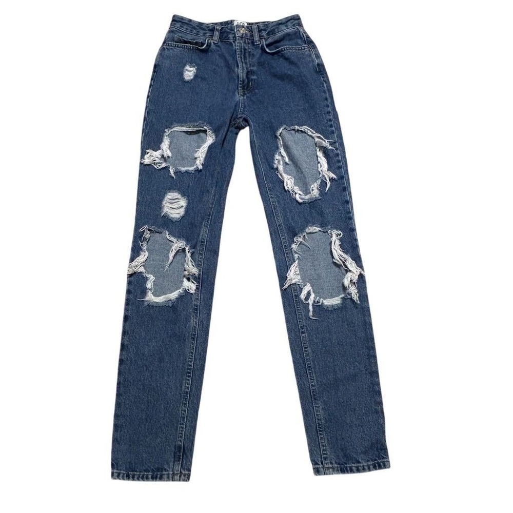 BDG Urban Outfitters Women's High-Rise Distressed Mom Jeans Blue 24